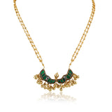 Gold Plated Pacchi Green Gold Chain Necklace Set