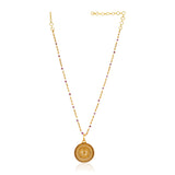 Grishma Gold Plated Lakshmi Ruby Necklace Set