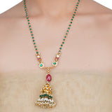 Gold Plated Sankrant Kundan Jhumki Tassel Necklace