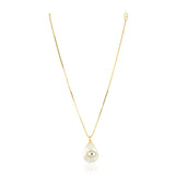 Grishma Gold Plated Hamsa MOP Pendant Chain