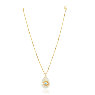 Grishma Gold Plated Evil Eye MOP Exclusives Pendant Chain