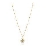 Grishma Gold Plated Hamsa MOP Pendant Chain