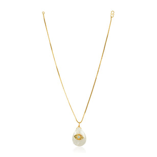 Grishma Gold Plated Evil Eye MOP Zircon Pendant Chain