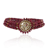 Gold Plated Pacchi Ruby Choker Set