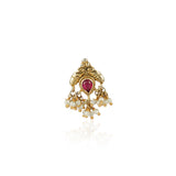 Gold Plated Kundan  Pearl Nosepin