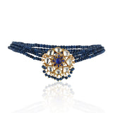 Gold Plated Pacchi Blue Iolite Choker Set