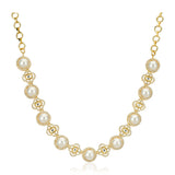 Grishma Gold Plated Kundan Zircon  Pearl Necklace Set