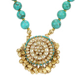 VILANDI TURQUOISE ROUND KUNDAN PENDANT