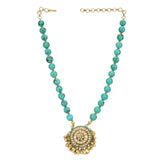 VILANDI TURQUOISE ROUND KUNDAN PENDANT