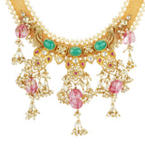 VILANDI KUNDAN GOLD FLORAL NECKLACE SET