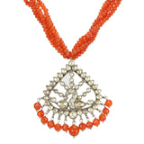 VILANDI CORAL TIKONA KUNDAN PENDANT
