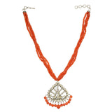 VILANDI CORAL TIKONA KUNDAN PENDANT