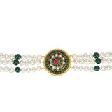 VILANDI PEARL ROUND GREEN CHOKER