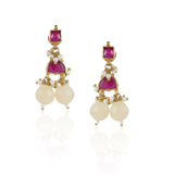 Gold Plated  Valentine Kundan Opalite Necklace Set