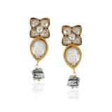 Gold Plated Taraash Rutile Quartz Kundan Necklace Set