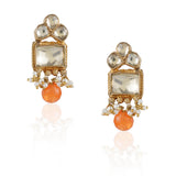 Gold Plated Valentine Carnelian Kundan Necklace Set