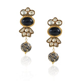 Gold Plated Taraash Black Kundan Necklace Set