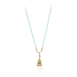 Gold Plated Sankrant Kundan Jhumki Tassel Necklace