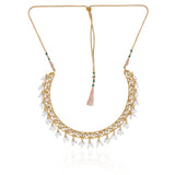 Gold Plated Valentine Kundan Pearl Hasli Set