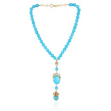 Gold Plated Valentine Turquoise Kundan Necklace Set