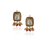 Gold Plated  Valentine Kundan Ruby Necklace Set