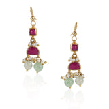 Gold Plated Valentine Kundan Necklace Set