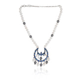 Silver Plated Valentine Blue Zircon Necklace Set