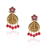 Gold Plated Valentine Coral Kundan Necklace Set