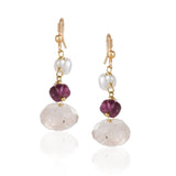 Gold Plated Valentine Kundan Rosequartz Necklace Set