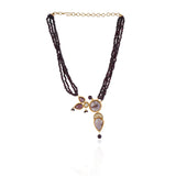 Gold Plated Taraash Amethyst Necklace Set