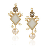 Gold Plated Valentine Fluorite Kundan Pendant Necklace Set