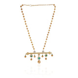 Gold Plated Taraash Green Onyx Necklace Set