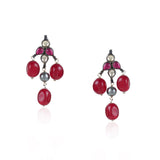 Silver Plated Valentine Kundan  Grey Pearls Necklace Set