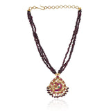 Gold Plated Valentine Kundan Peacock  Necklace Set