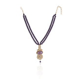 Gold Plated Taraash  Amethyst Kundan Necklace Set