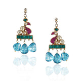 Gold Plated Valentine Blue Kundan Necklace Set