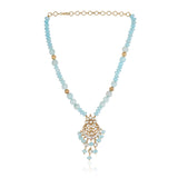 Gold Plated Blue Kundan Necklace Set
