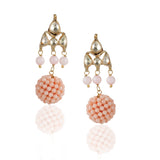 Gold Plated Valentine Pink Kundan Peacock Necklace Set