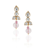 Gold Plated Valentine Pink Kundan Necklace Set