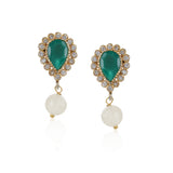 Gold Plated Taraash Lemon Zircon Necklace Set