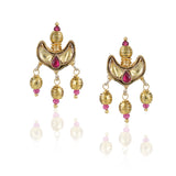 Gold Plated Valentine Kundan Necklace Set