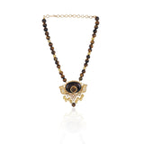 Gold Plated Taraash Tiger Eye's Kundan Necklace Set