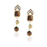 Gold Plated Taraash Tiger's Eye Kundan Necklace Set
