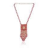 Gold Plated Valentine Kundan Coral Necklace Set