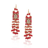 Gold Plated Valentine Kundan Coral Necklace Set