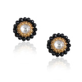 Gold Plated Valentine Kundan Black  Onyx Choker Set