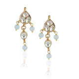 Gold Plated Valentine Blue Kundan Necklace Set