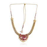 Gold Plated  Valentine Kundan Hasli Necklace Set