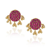 Gold Plated  Valentine Kundan Hasli Necklace Set