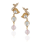 Gold Plated Valentine Pink Kundan Necklace Set